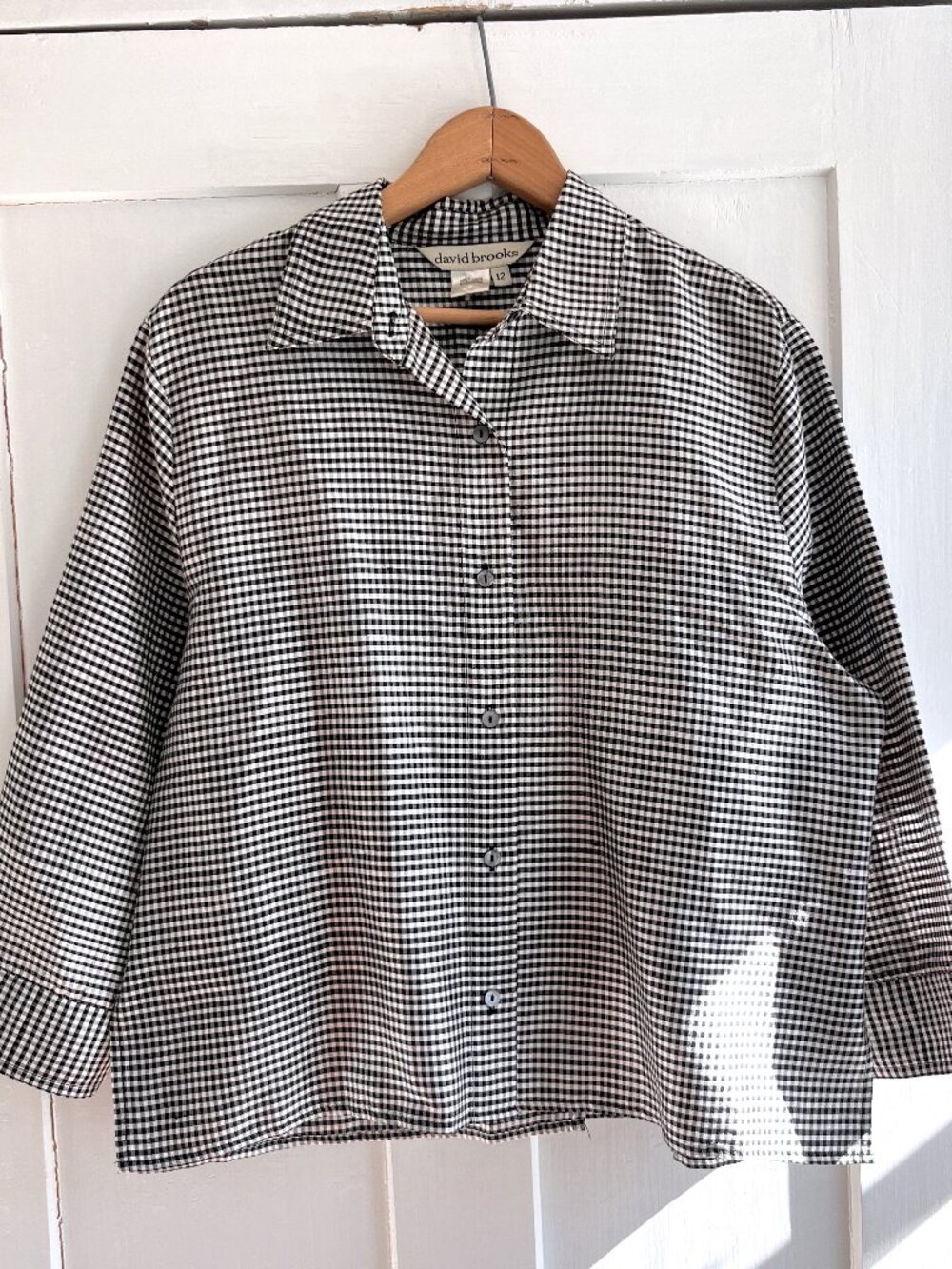 Vintage 100% Silk Gingham Jacket